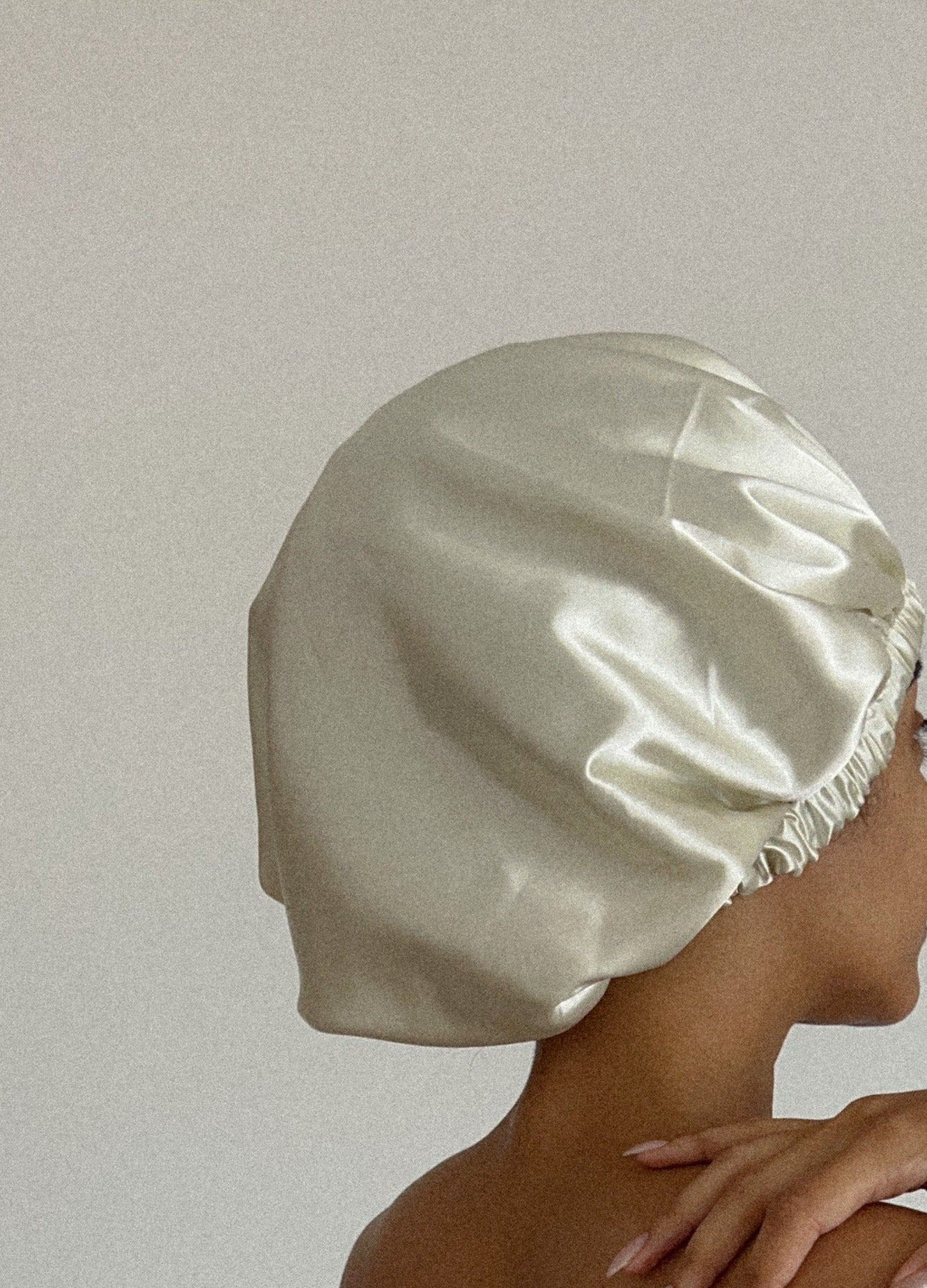 IvoryCream satin bonnet