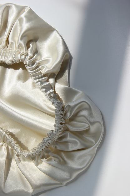 IvoryCream satin bonnet